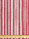 Striped Recycled Cotton Linen Twill - Red + Cream | Core Fabrics