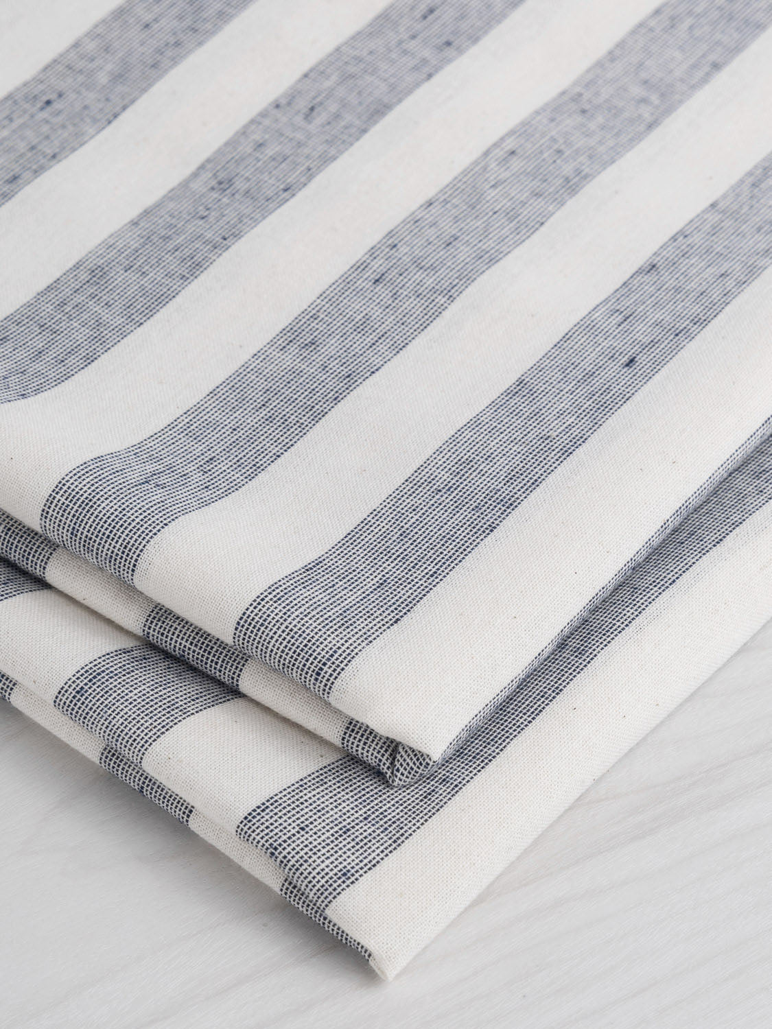 Wide Stripe Recycled Cotton - Black + Cream | Core Fabrics