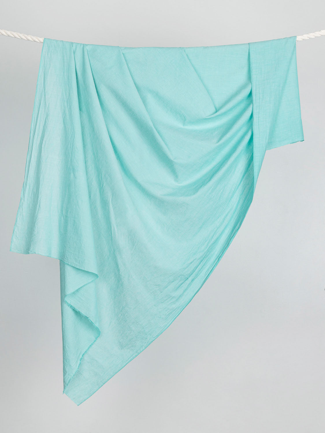 Yarn-Dyed Handwoven Khadi Cotton Chambray - Teal | Core Fabrics