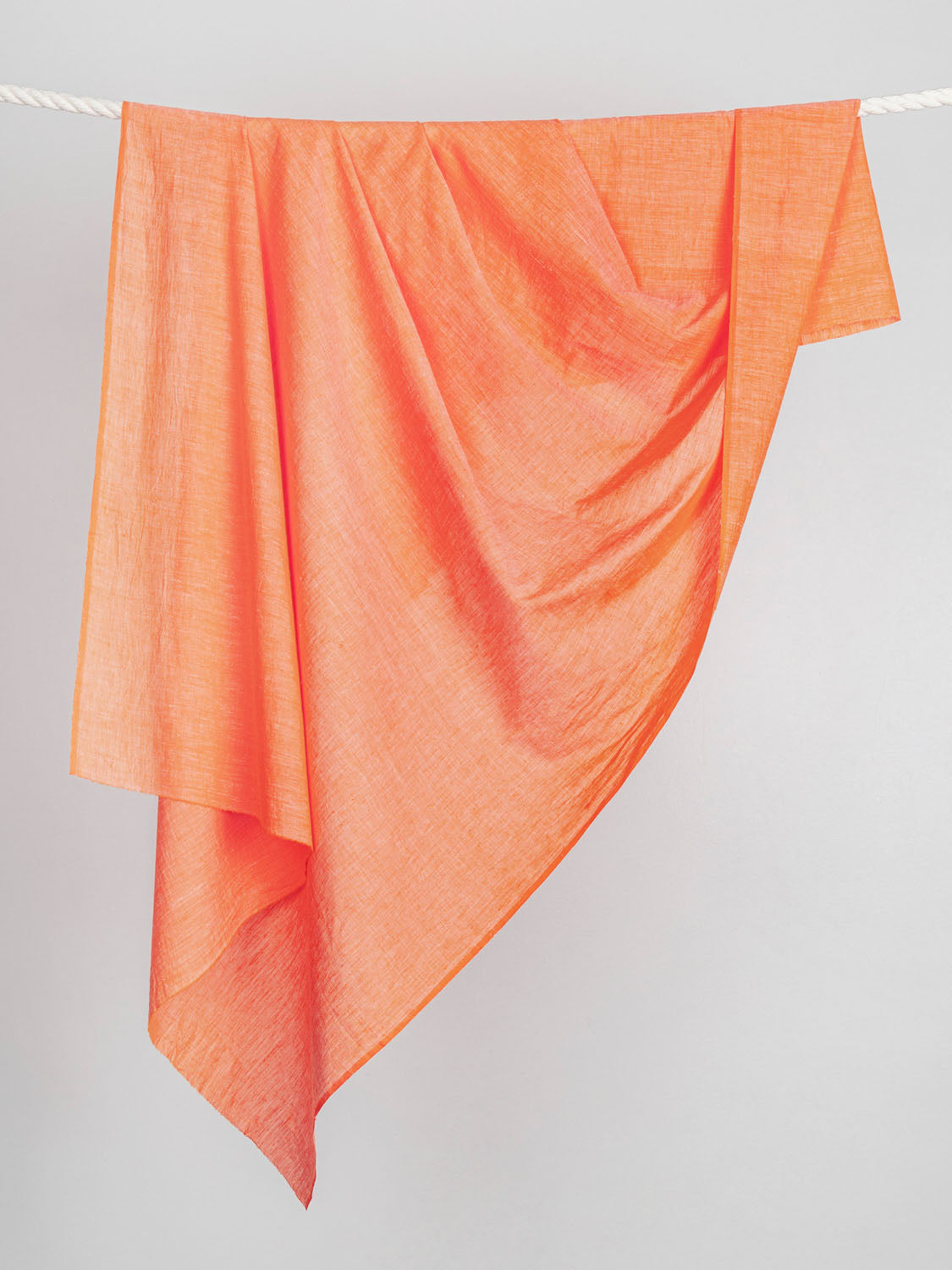Yarn-Dyed Handwoven Khadi Cotton Chambray - Tangerine | Core Fabrics
