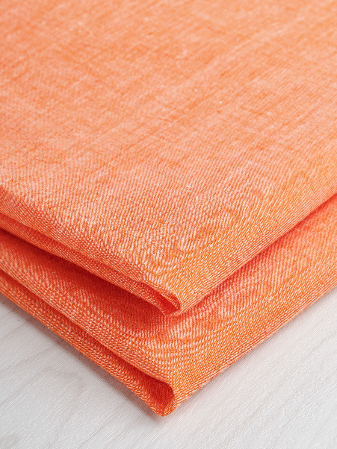 Yarn-Dyed Handwoven Khadi Cotton Chambray - Tangerine | Core Fabrics