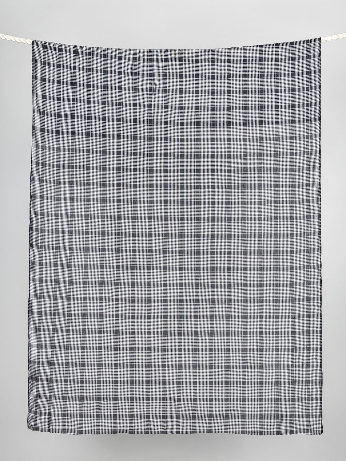Yarn-Dyed Handwoven Tiny Check Cotton - Black + White | Core Fabrics