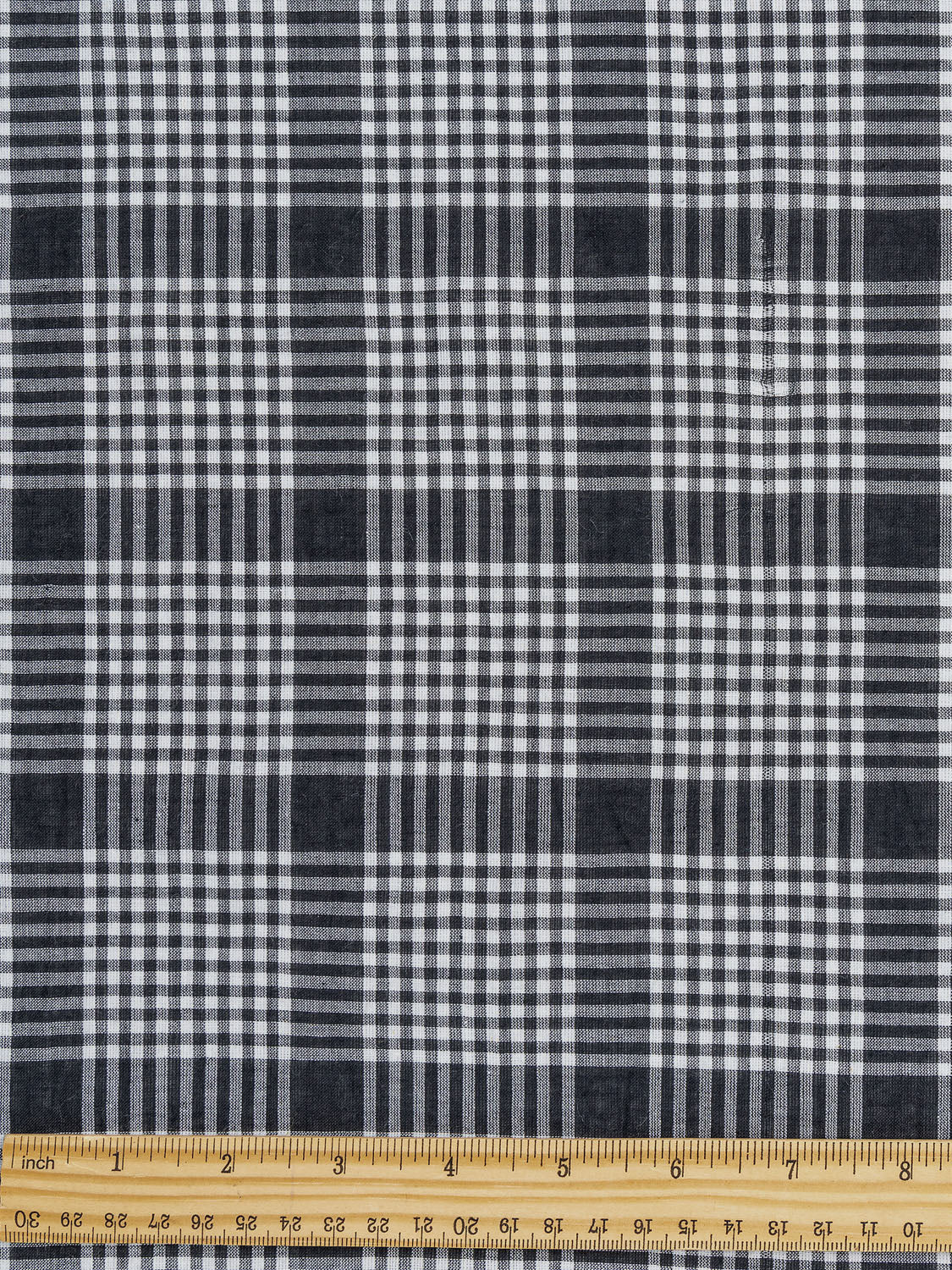 Yarn-Dyed Handwoven Tiny Check Cotton - Black + White | Core Fabrics