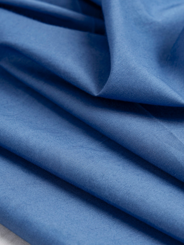 Batiste en coton bio teintée naturellement - Bleu