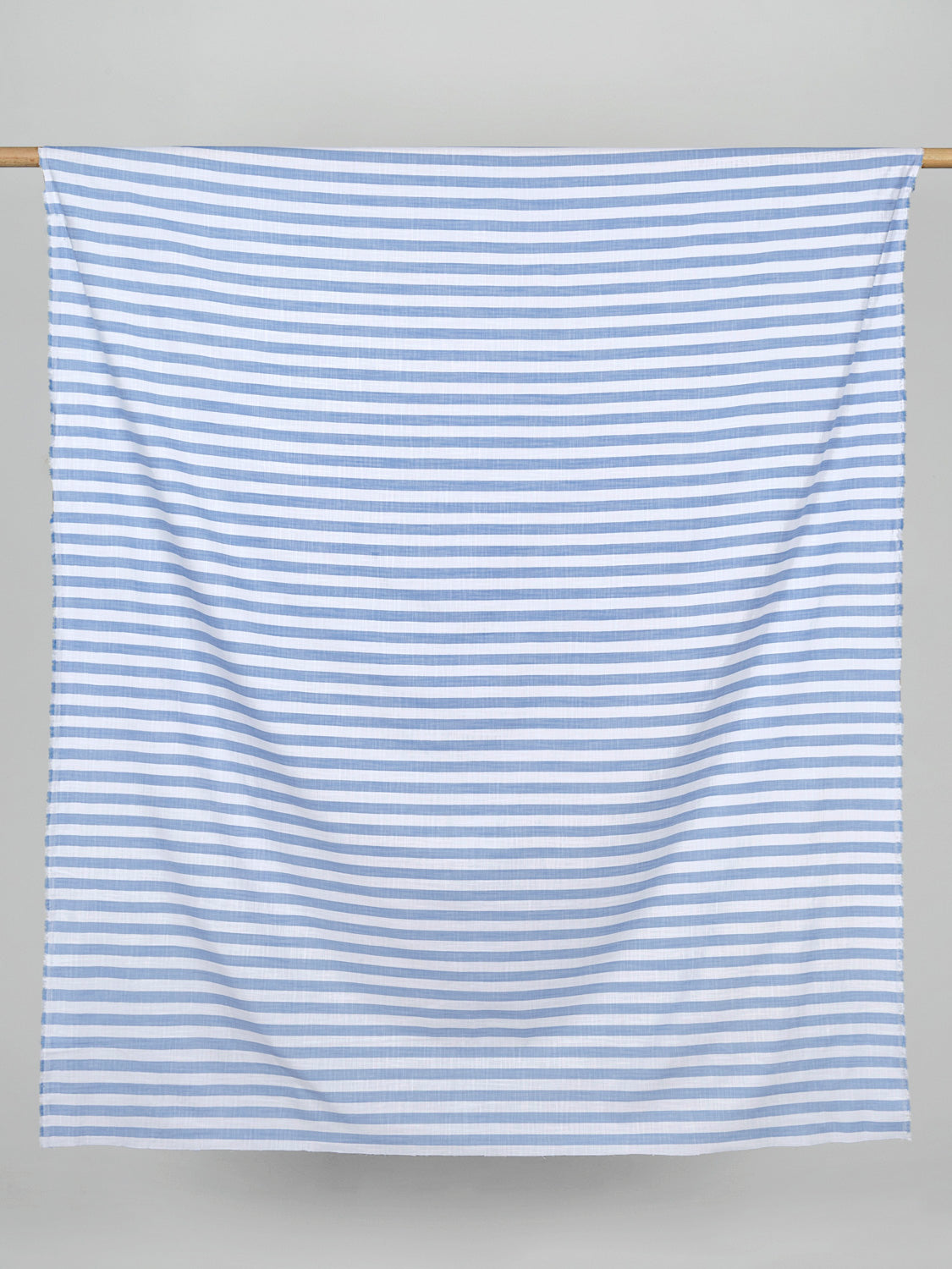 Yarn Dyed Herringbone Striped Cotton - Cornflower Blue + White | Core Fabrics
