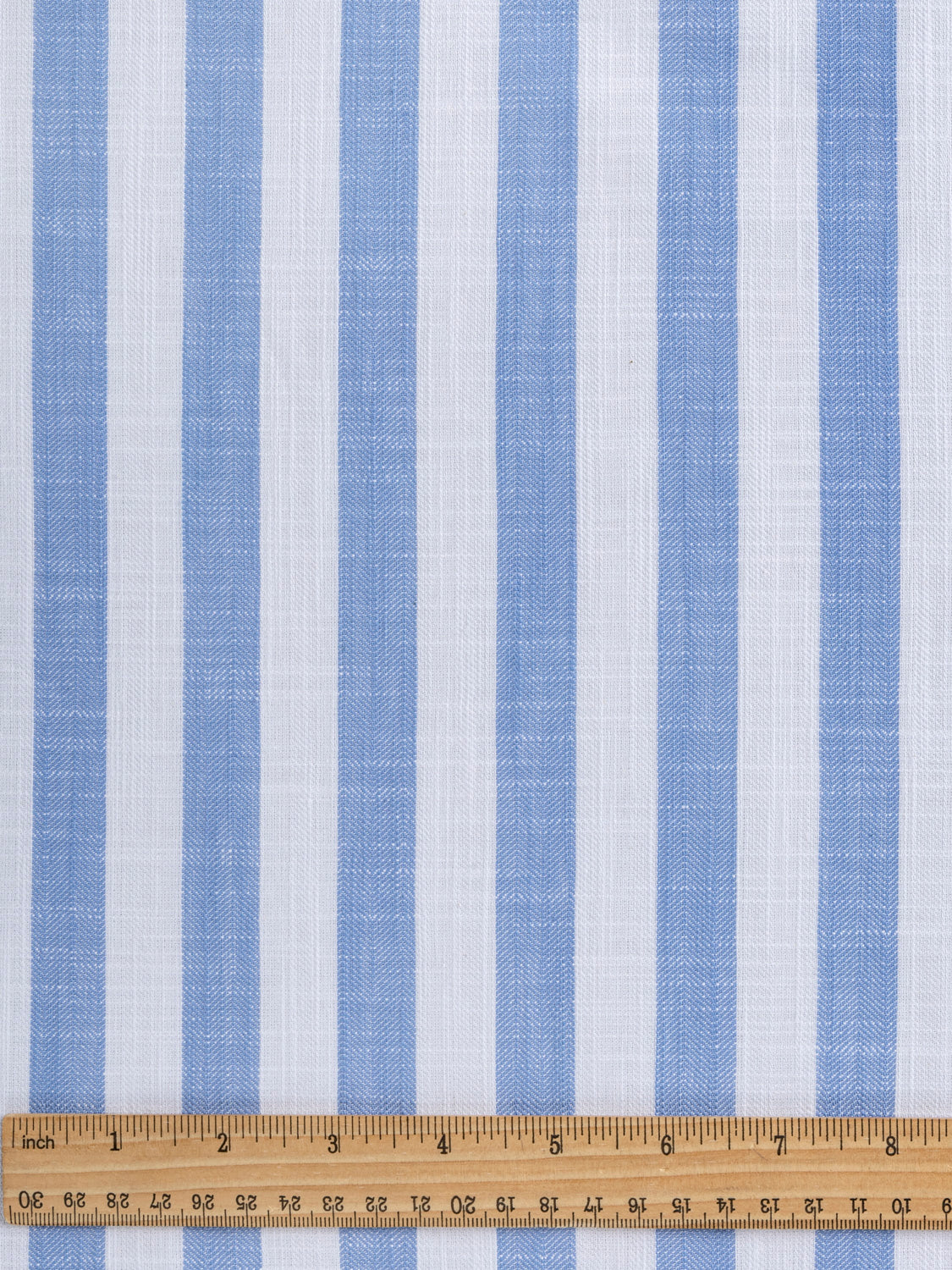 Yarn Dyed Herringbone Striped Cotton - Cornflower Blue + White | Core Fabrics