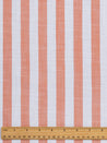 Yarn Dyed Herringbone Striped Cotton - Coral + White | Core Fabrics