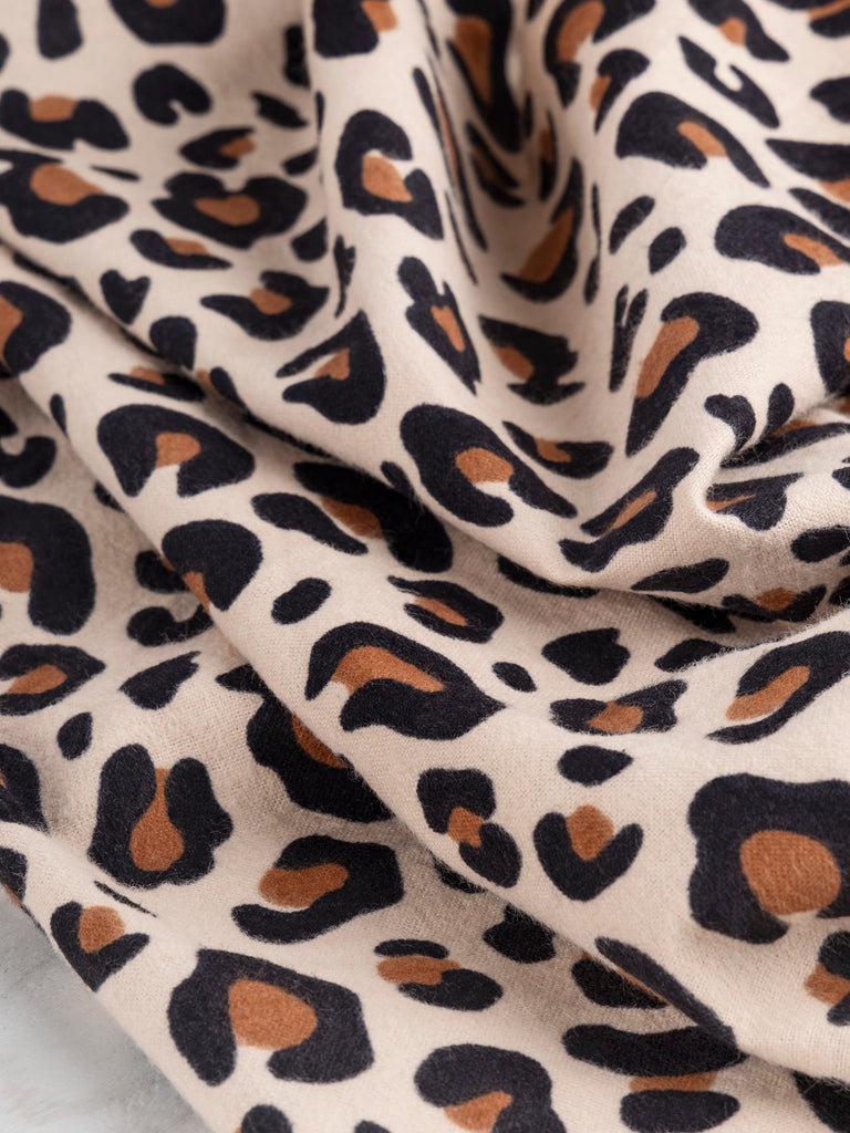 Animal Print Cotton Flannel Deadstock - Black + Brown + Beige