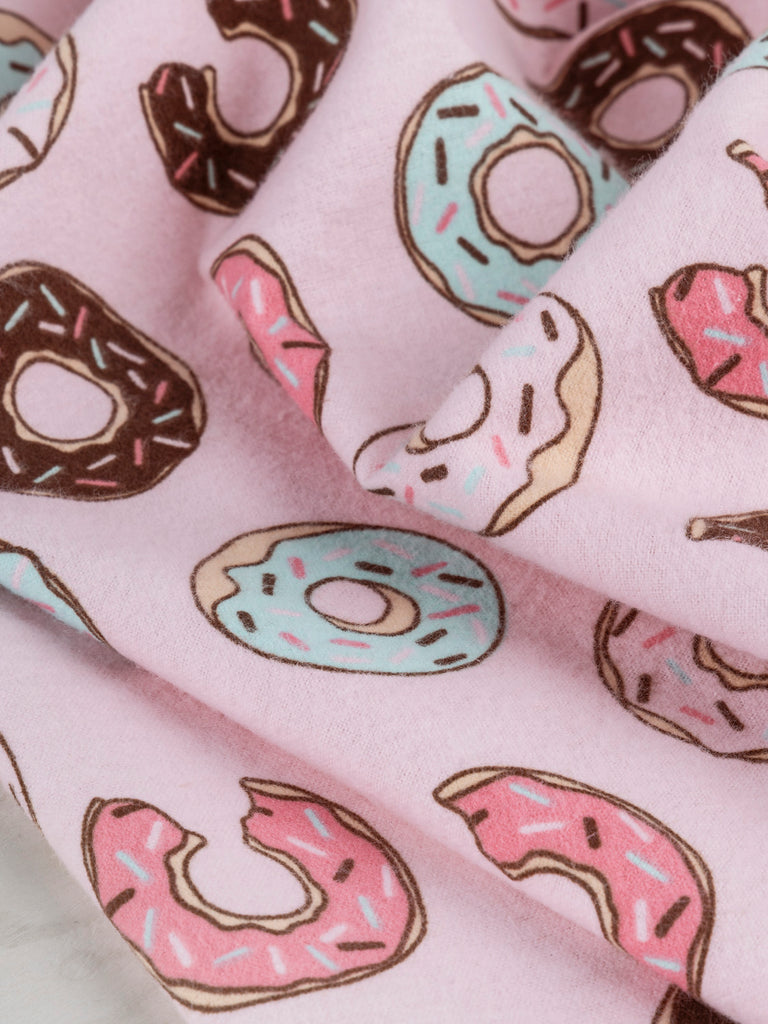 Sprinkle Donut Cotton Flannel Deadstock - Pink + Mint + Chocolate
