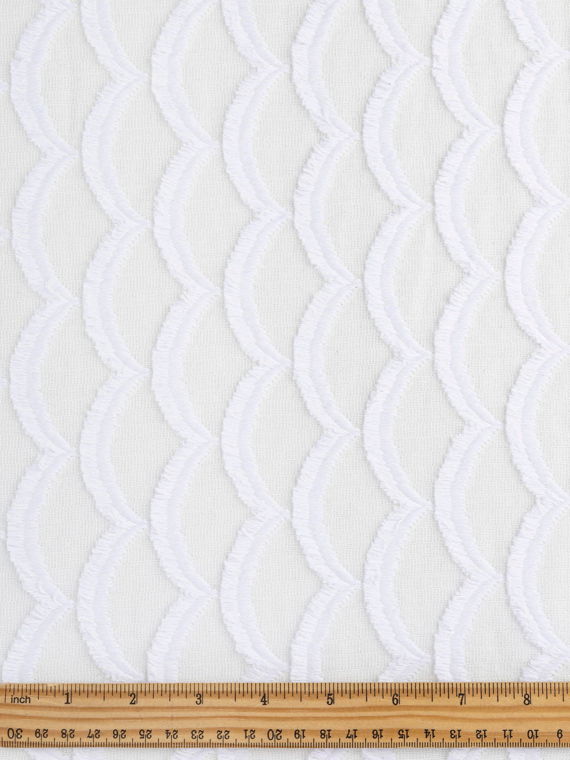 Scale Fringe Sheer Cotton Deadstock - Cream | Core Fabrics