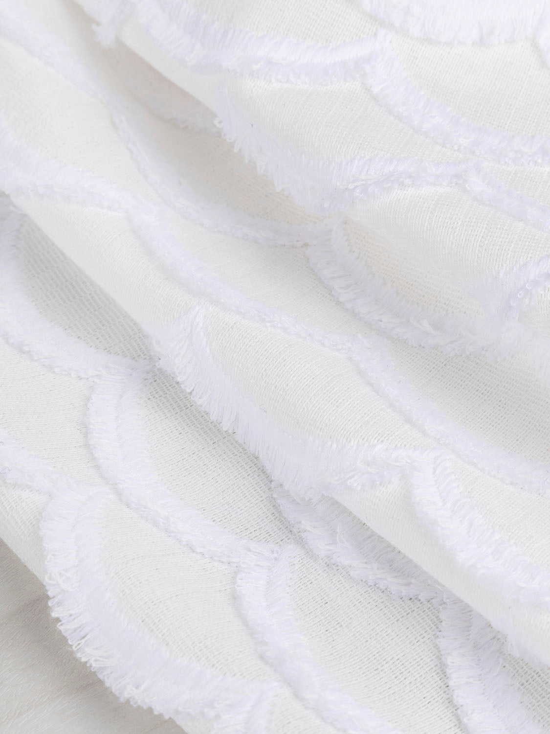 Scale Fringe Sheer Cotton Deadstock - Cream | Core Fabrics