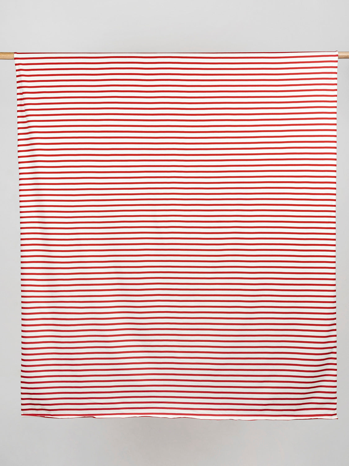 Breton Stripe Organic Cotton Jersey Knit - Cream + Red | Core Fabrics