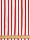 Breton Stripe Organic Cotton Jersey Knit - Cream + Red | Core Fabrics