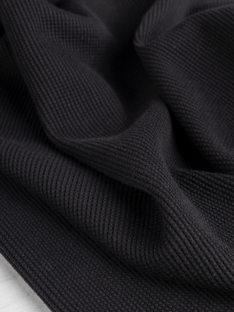 Tricot gaufré en coton biologique - Noir