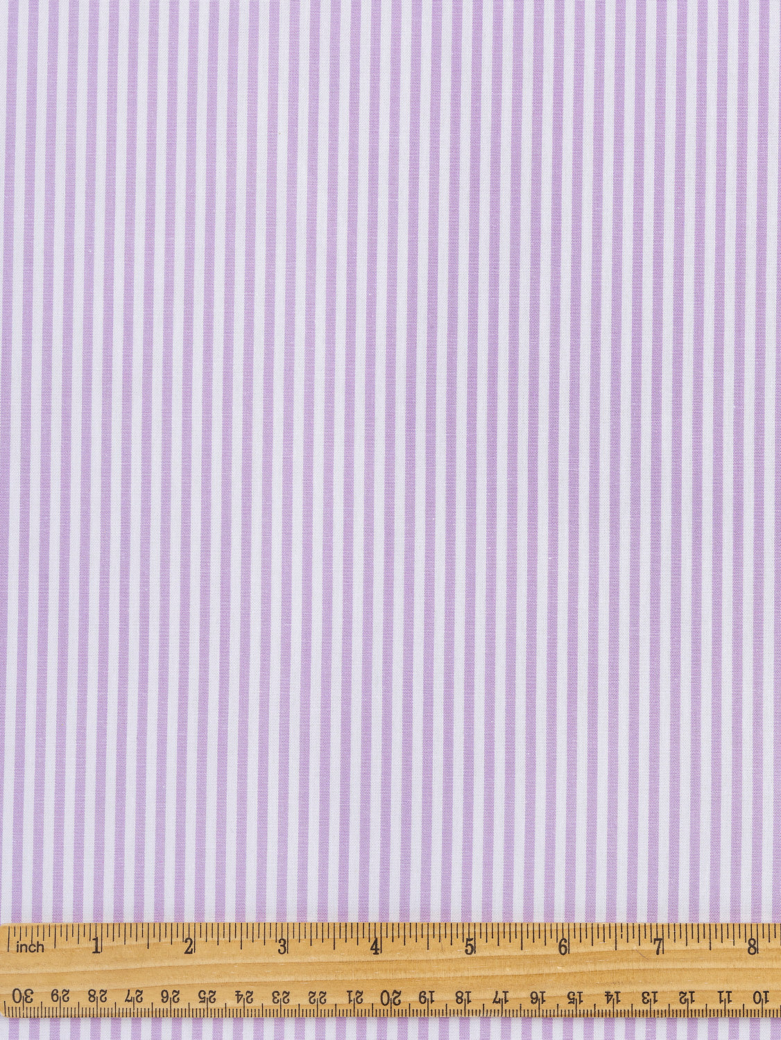 Yarn Dyed Pinstripe Cotton Shirting - White + Lavender | Core Fabrics