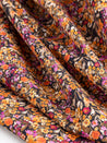 Ditzy Floral Meadow Print Cotton Poplin - Black + Yellow + Pink + Olive | Core Fabrics