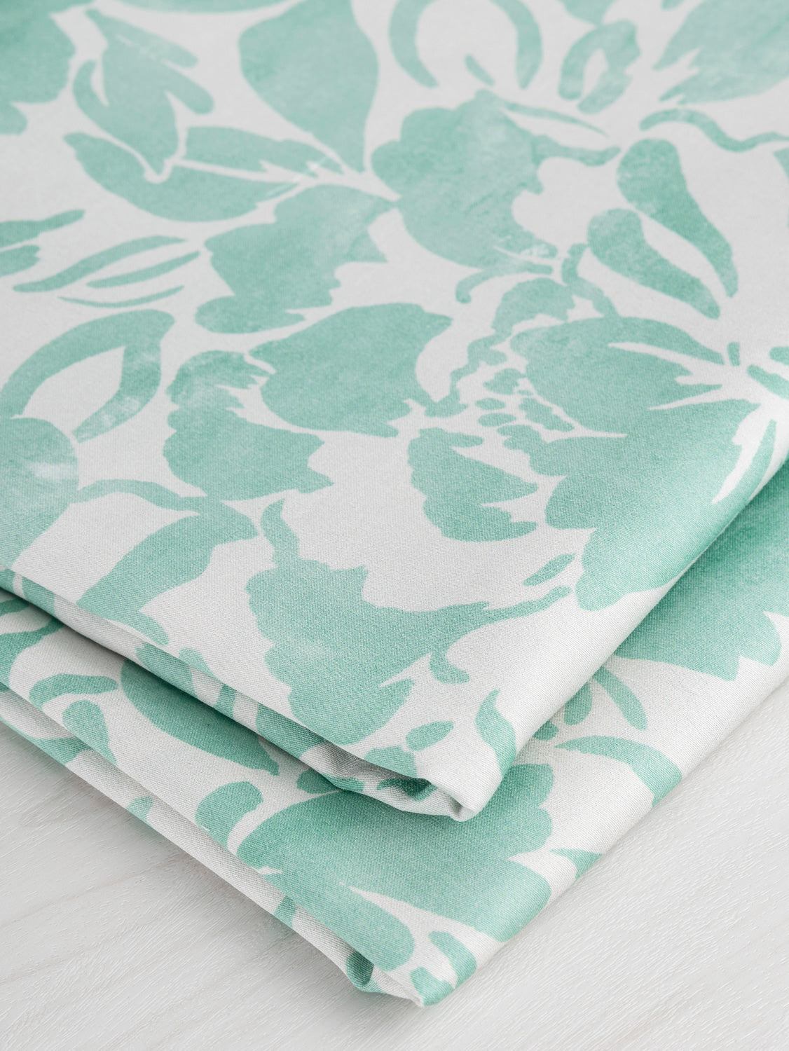 Pastel Floral Print Cotton Lawn - Cream + Mint | Core Fabrics