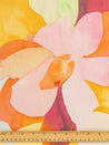 Large Abstract Watercolour Print Cotton Lawn - Orange + Pink + Green | Core Fabrics