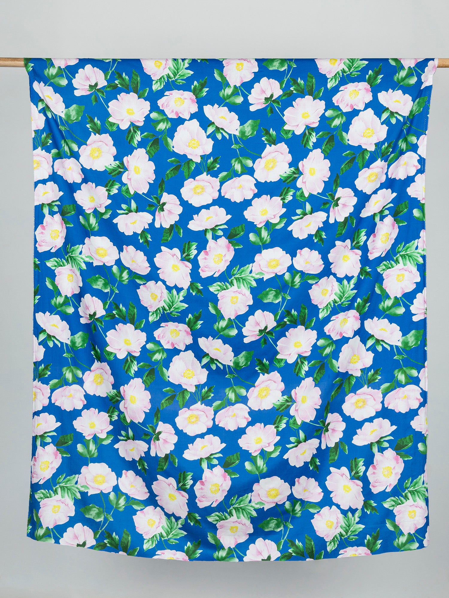 Large Magnolia Print Cotton Lawn - Blue + Pink + Green | Core Fabrics