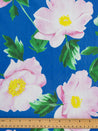 Large Magnolia Print Cotton Lawn - Blue + Pink + Green | Core Fabrics