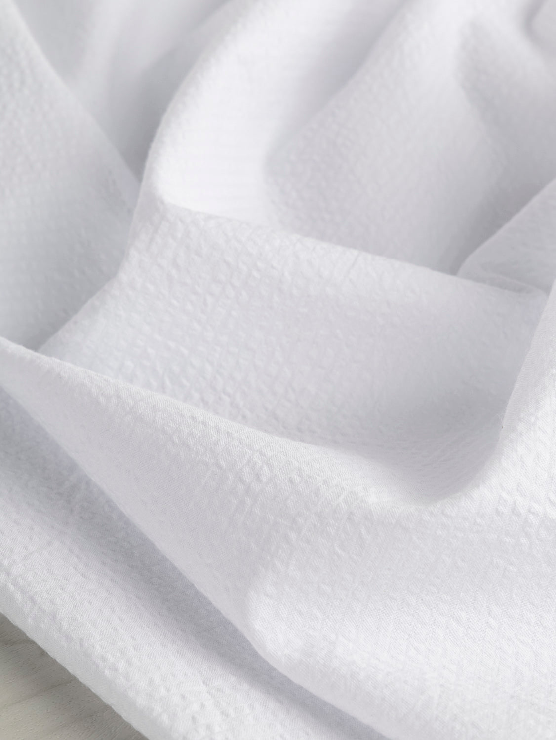 Seersucker Cotton Shirting - White | Core Fabrics