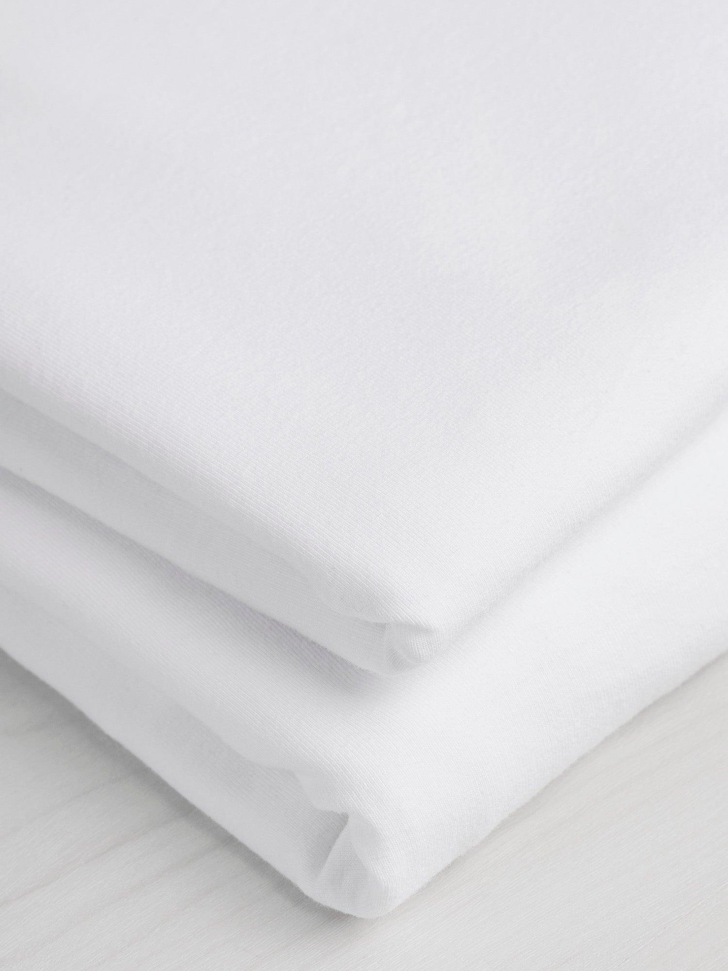 Organic Cotton Spandex Stretch Jersey Knit - White | Core Fabrics