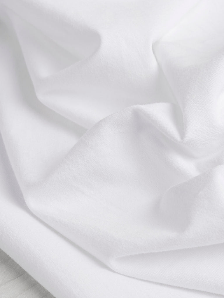 Organic Cotton Spandex Stretch Jersey Knit - White