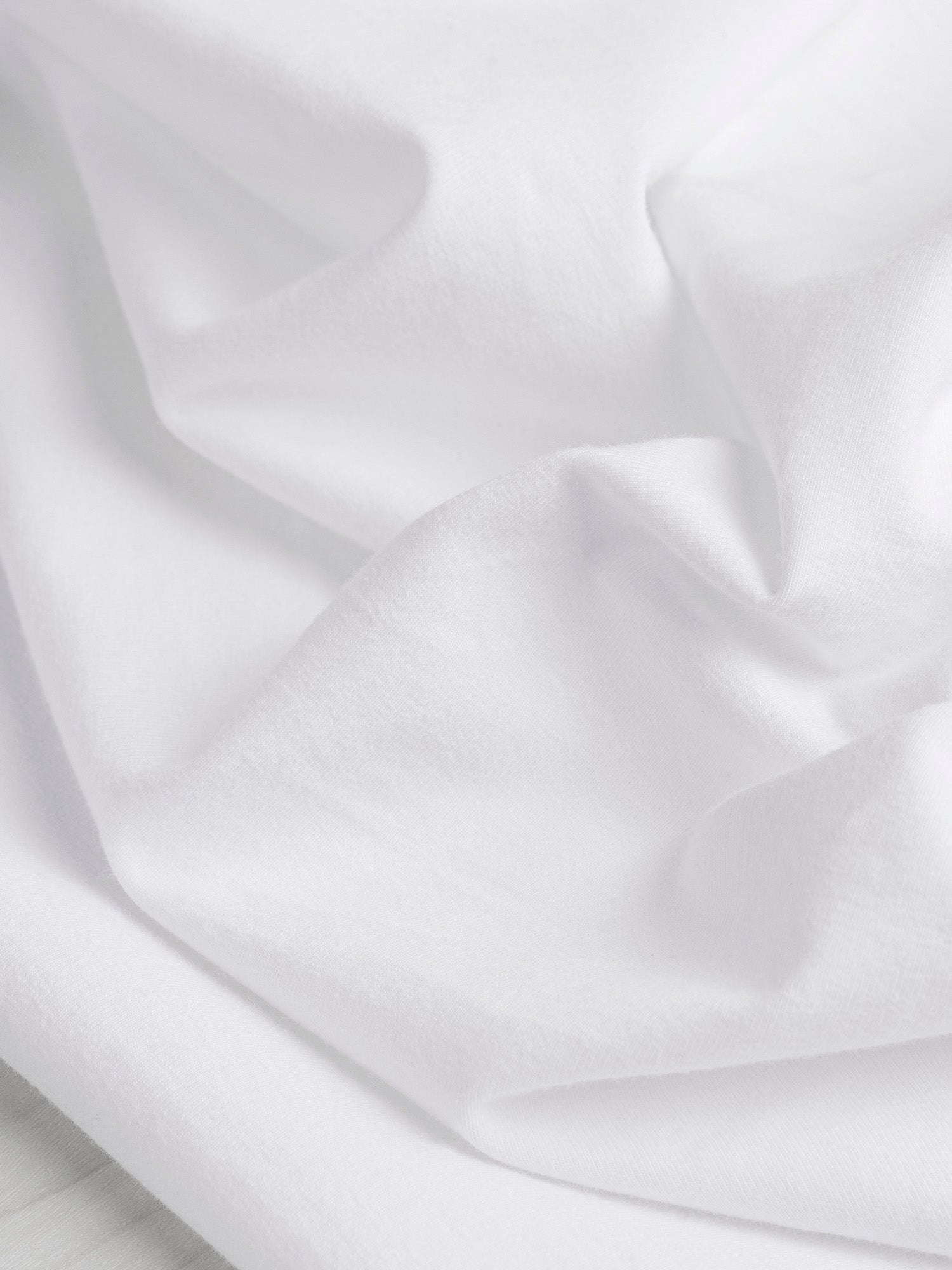 Organic Cotton Spandex Stretch Jersey Knit - White | Core Fabrics