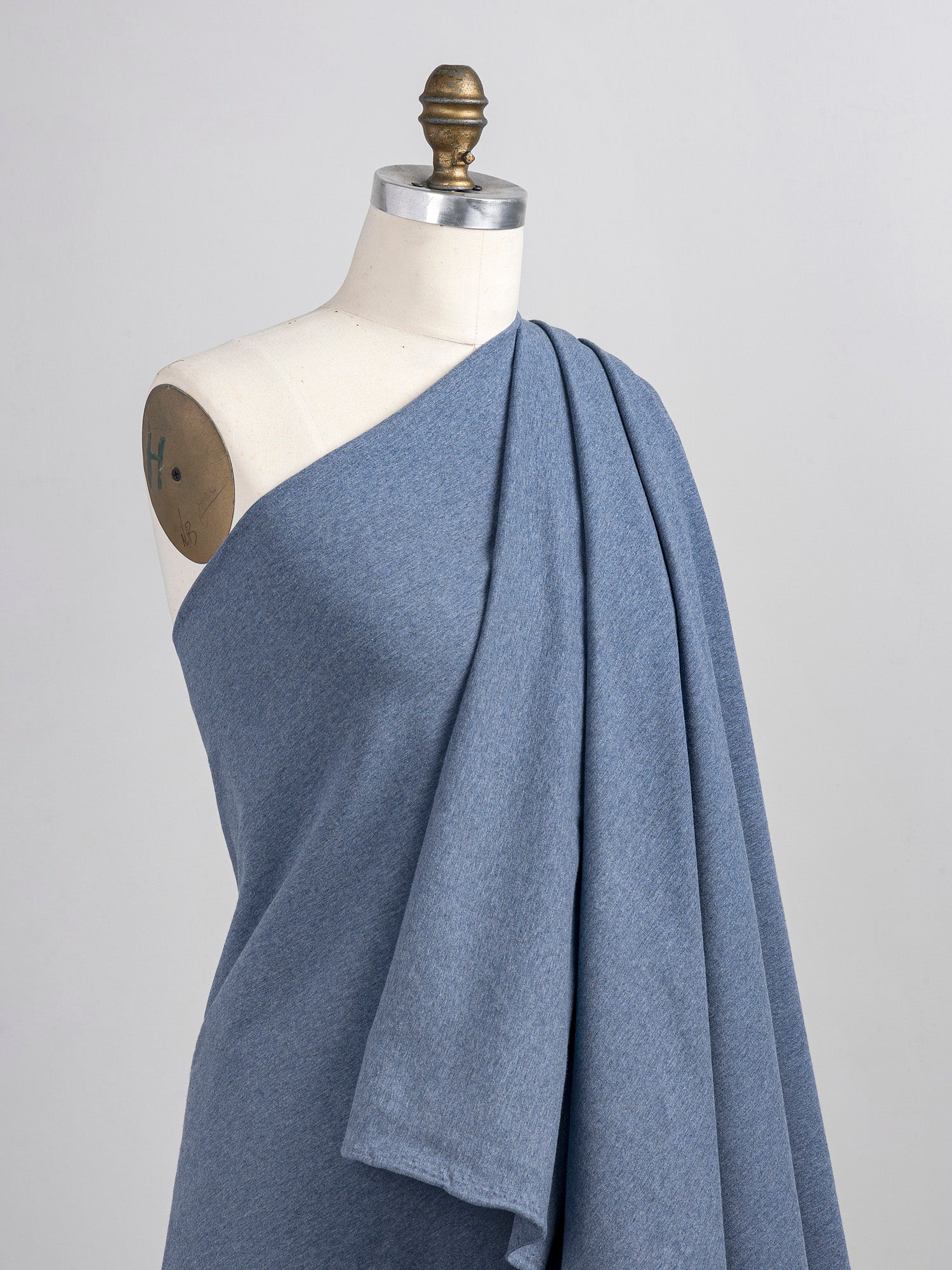 Organic Cotton Spandex Stretch Jersey Knit - Heather Blue | Core Fabrics