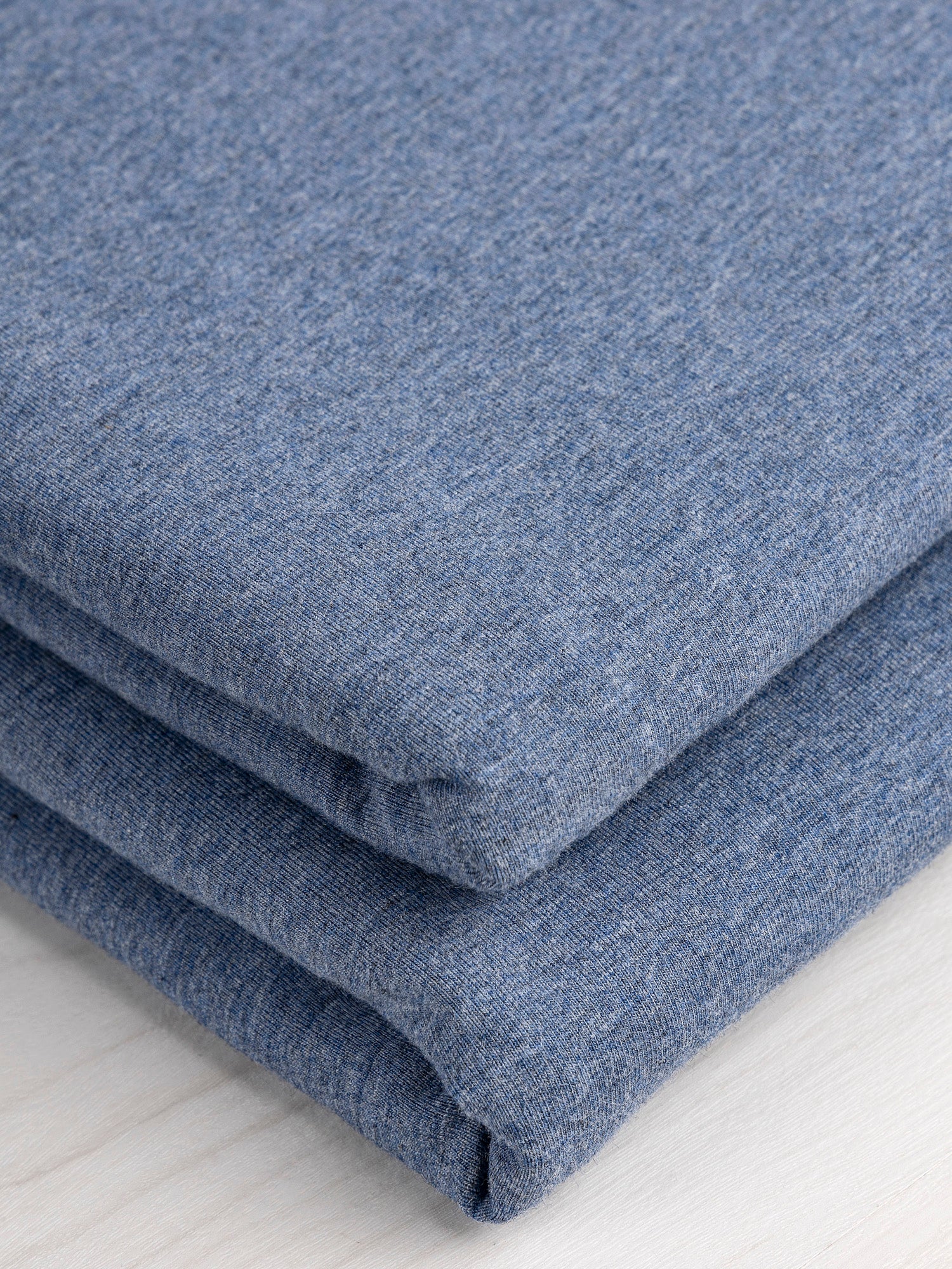 Organic Cotton Spandex Stretch Jersey Knit - Heather Blue | Core Fabrics