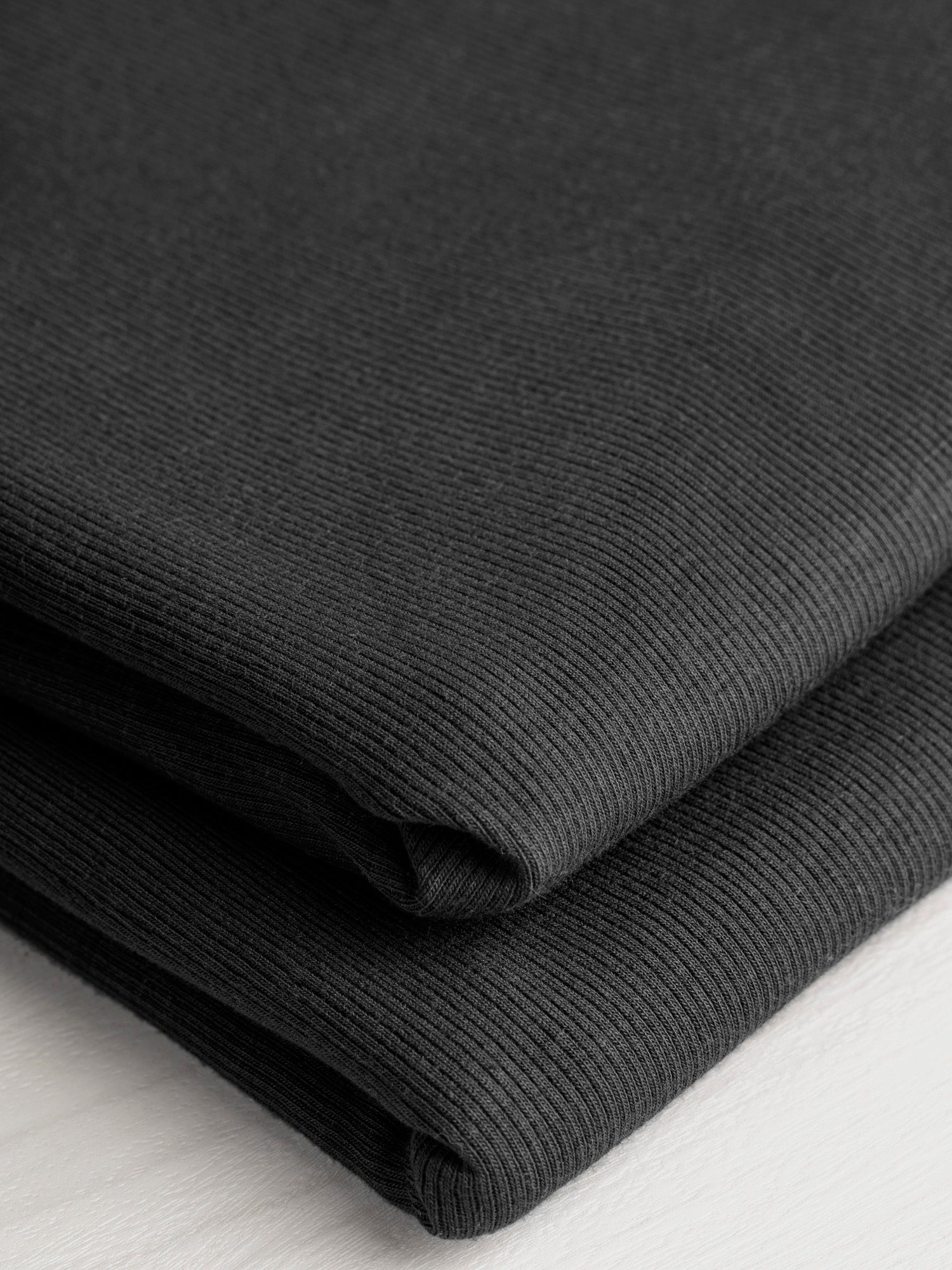 Cotton Tencel Modal Rib Knit - Black | Core Fabrics