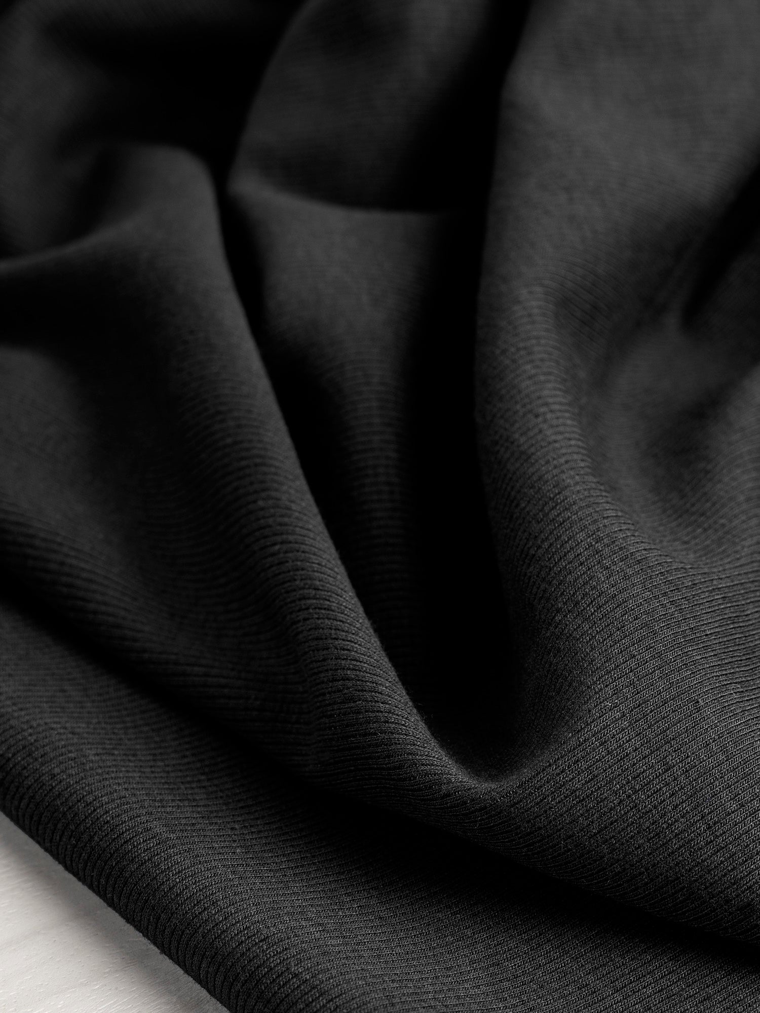 Cotton Tencel Modal Rib Knit - Black | Core Fabrics