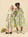 Citrus Picnic Print Cotton Voile - White + Green + Yellow | Core Fabrics