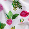 Beet It Print Organic Cotton Linen — White + Green + Magenta
