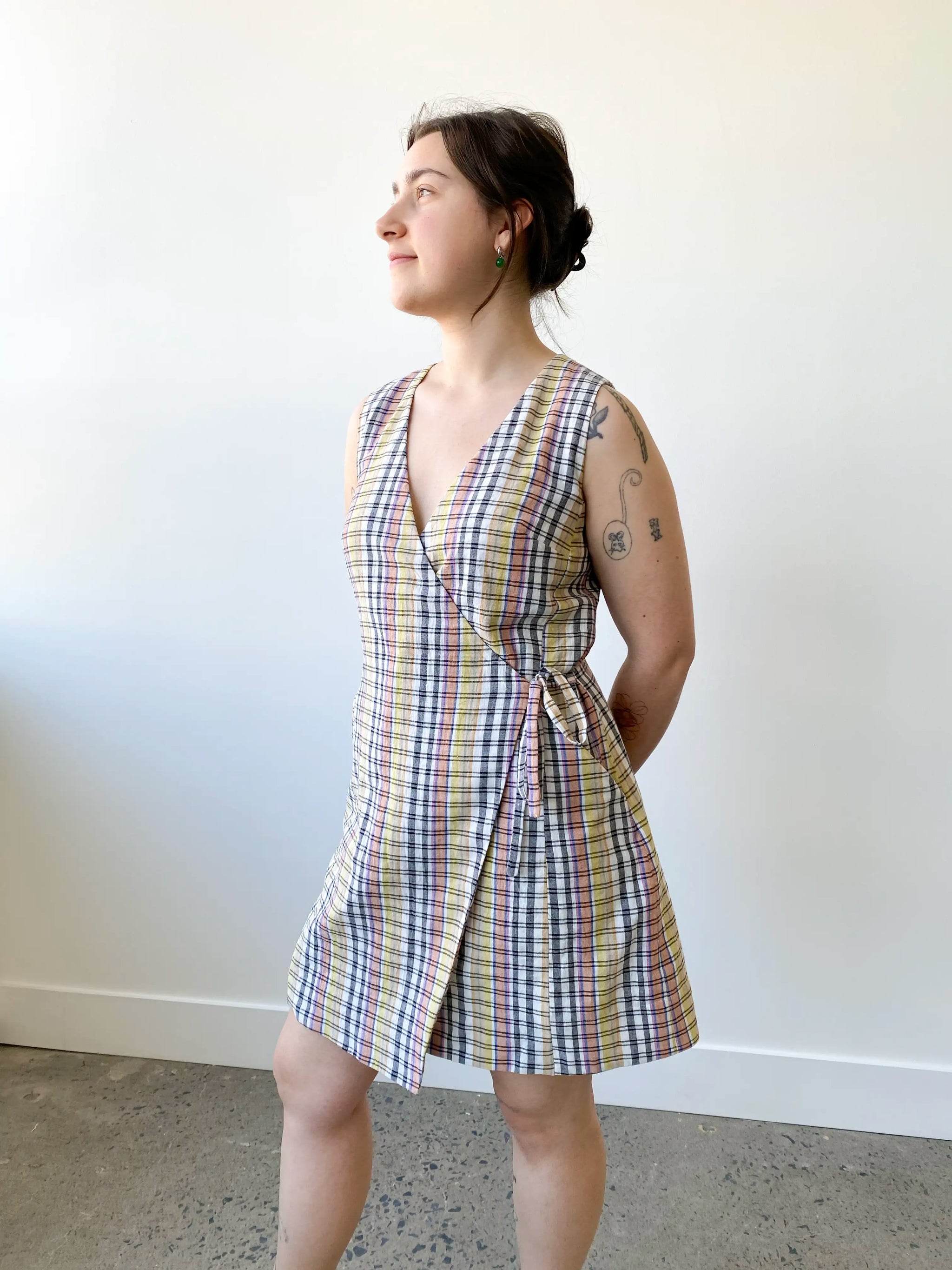 Postcard Artisanal Check Cotton - White + Black + Multicolour