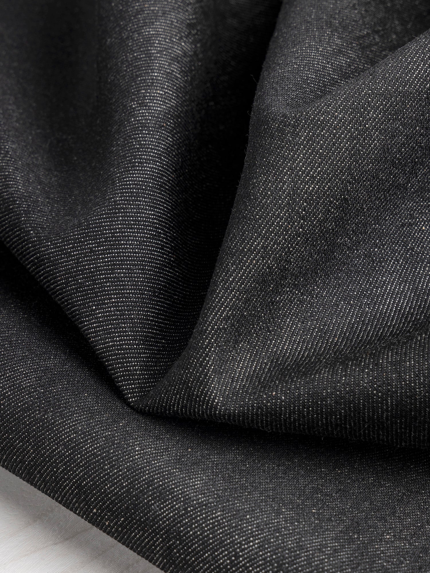 12 oz Japanese Slight Stretch Denim Deadstock - Black  | Core Fabrics