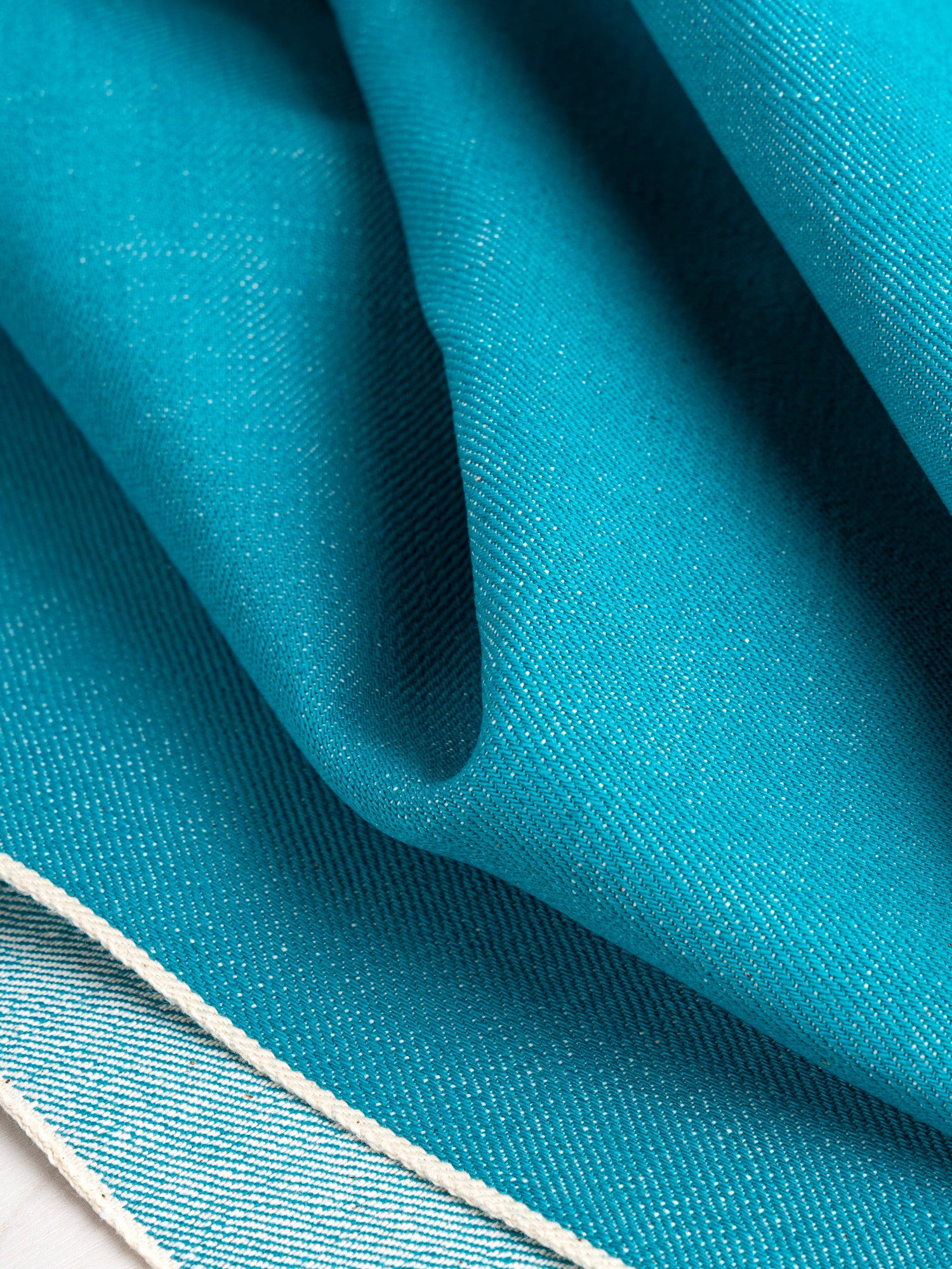13.7 oz Japanese Selvedge Non-Stretch Denim Deadstock - Turquoise | Core Fabrics