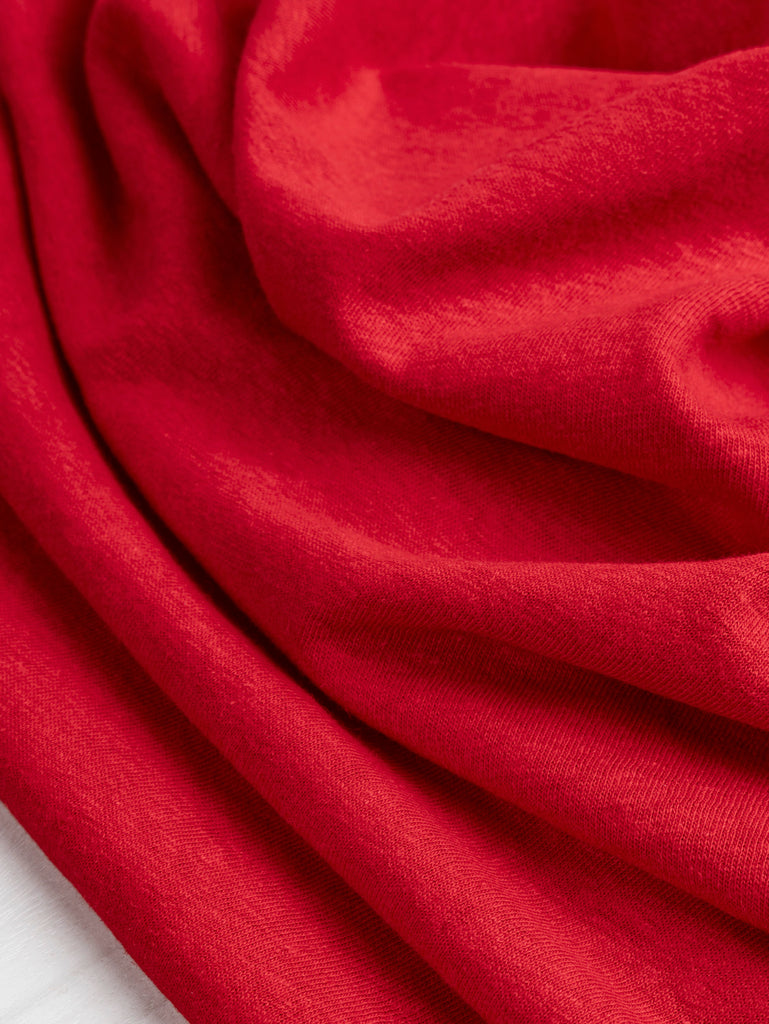 Tricot jersey en coton biologique et chanvre - Rouge