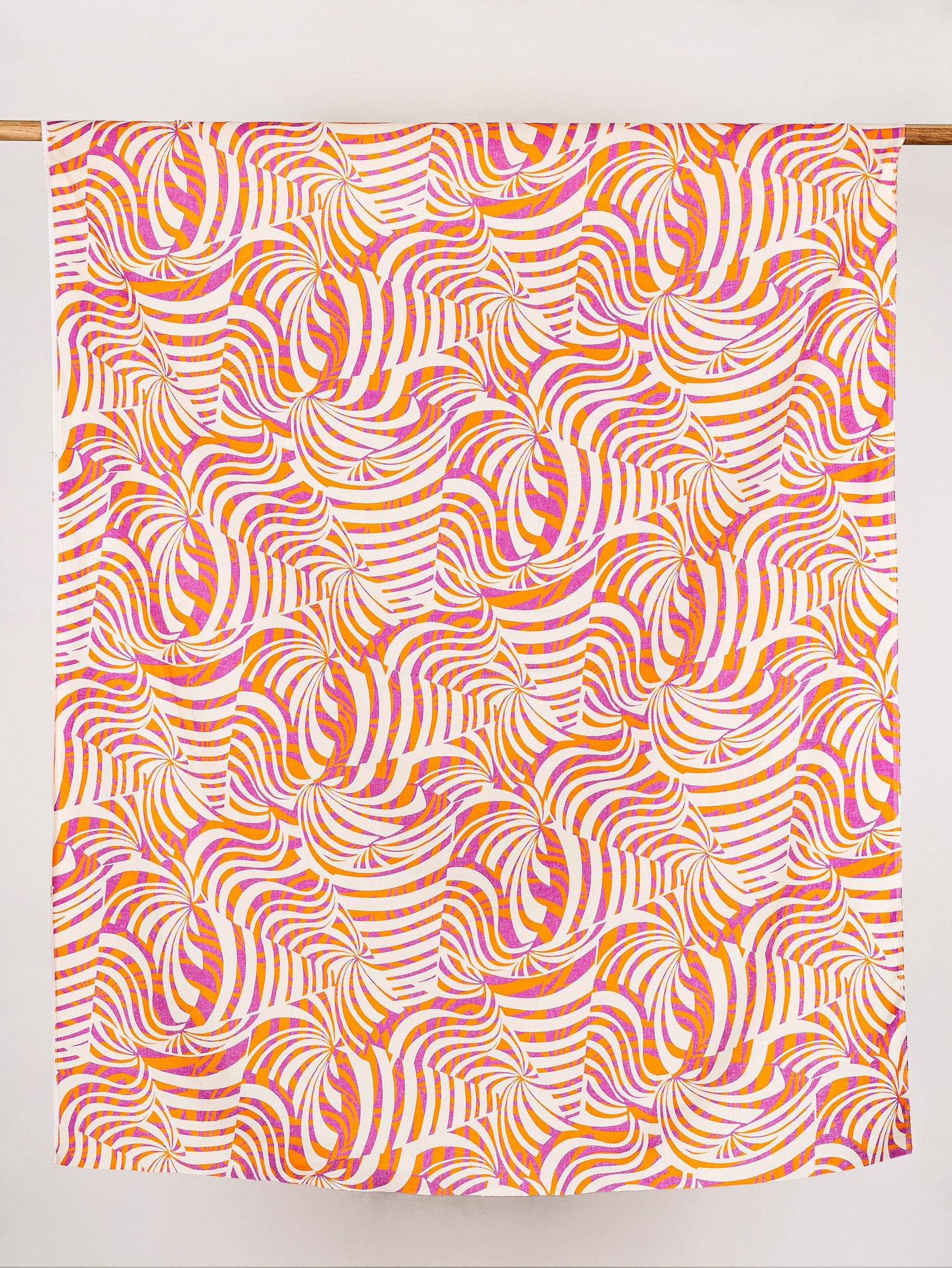 Italian Psychedelic Print Linen Deadstock - Orange + Magenta + Cream | Core Fabrics