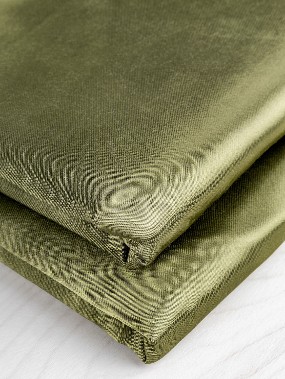 Wool Flannel Backed Satin Deadstock Lining - Forest Green | Core Fabrics