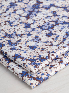 Ditzy Daisy Recycled Swim Performance Knit - Walnut + Blue + White