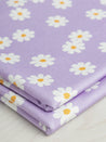 Mary Daisy Recycled Swim Performance Knit - Lavender + White | Core Fabrics