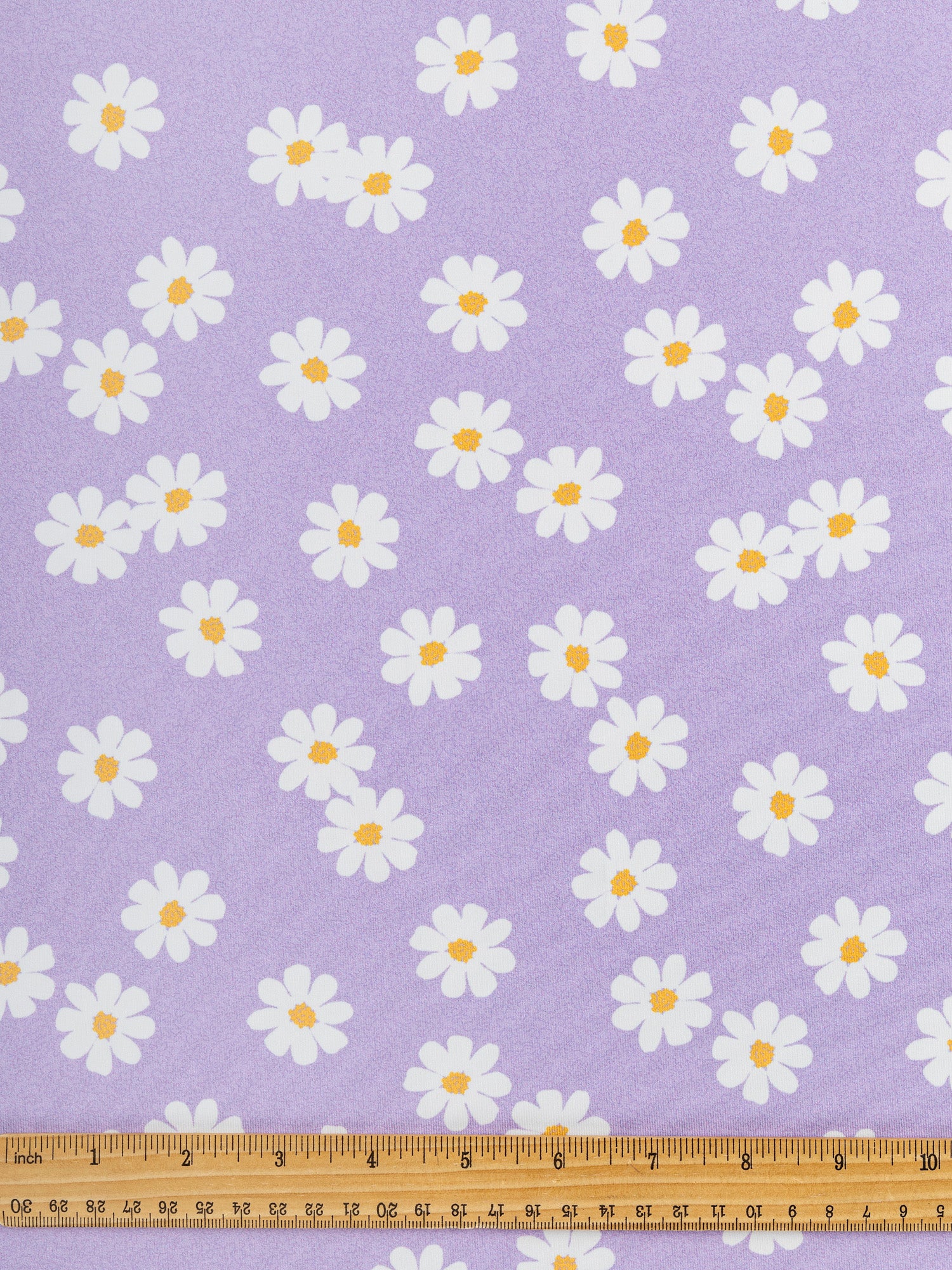 Mary Daisy Recycled Swim Performance Knit - Lavender + White | Core Fabrics