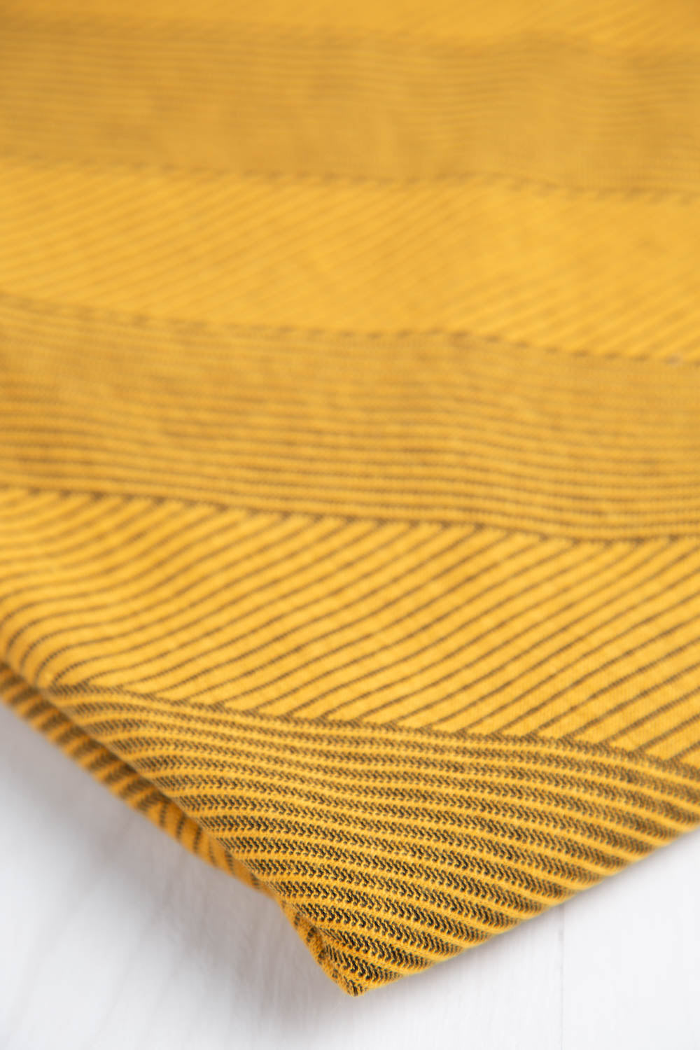 Diagonal Stretch Wide Rib Knit Deadstock Remnant 3.5 yd - Yellow + Black