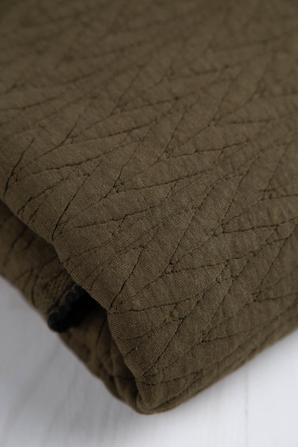 Braided Quilted Jacquard Knit Deadstock Remnant 1.5 yd - Olive