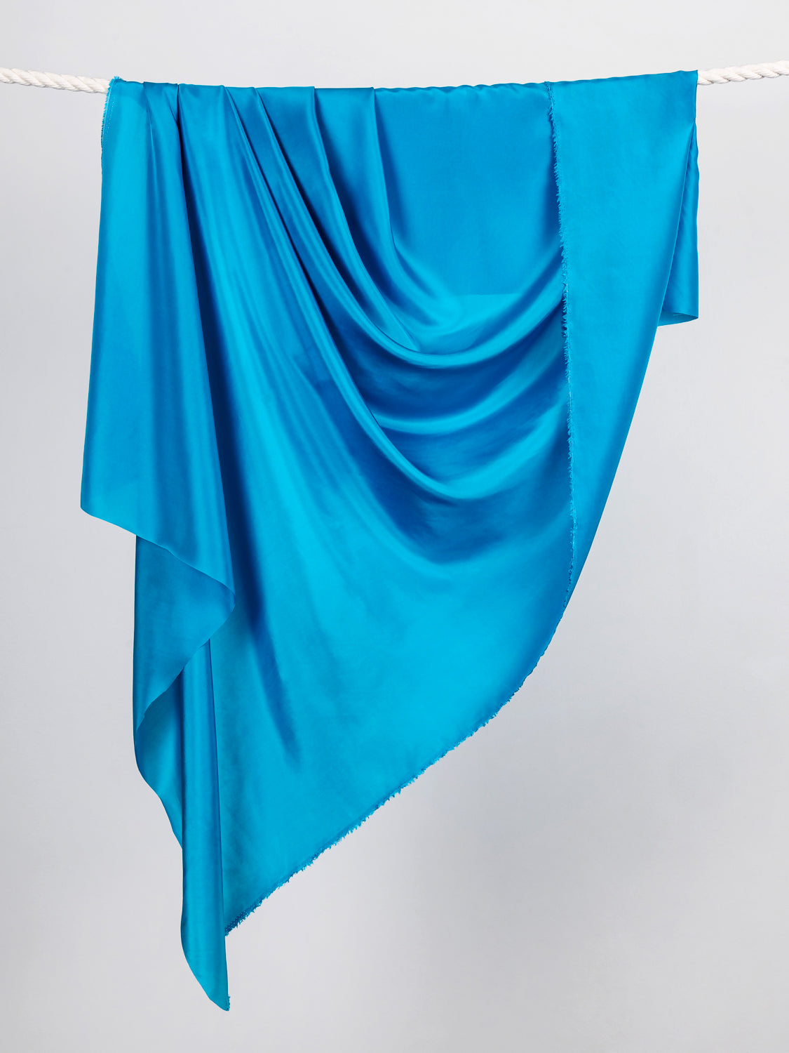 Designer Habotai Silk Deadstock - Cyan | Core Fabrics