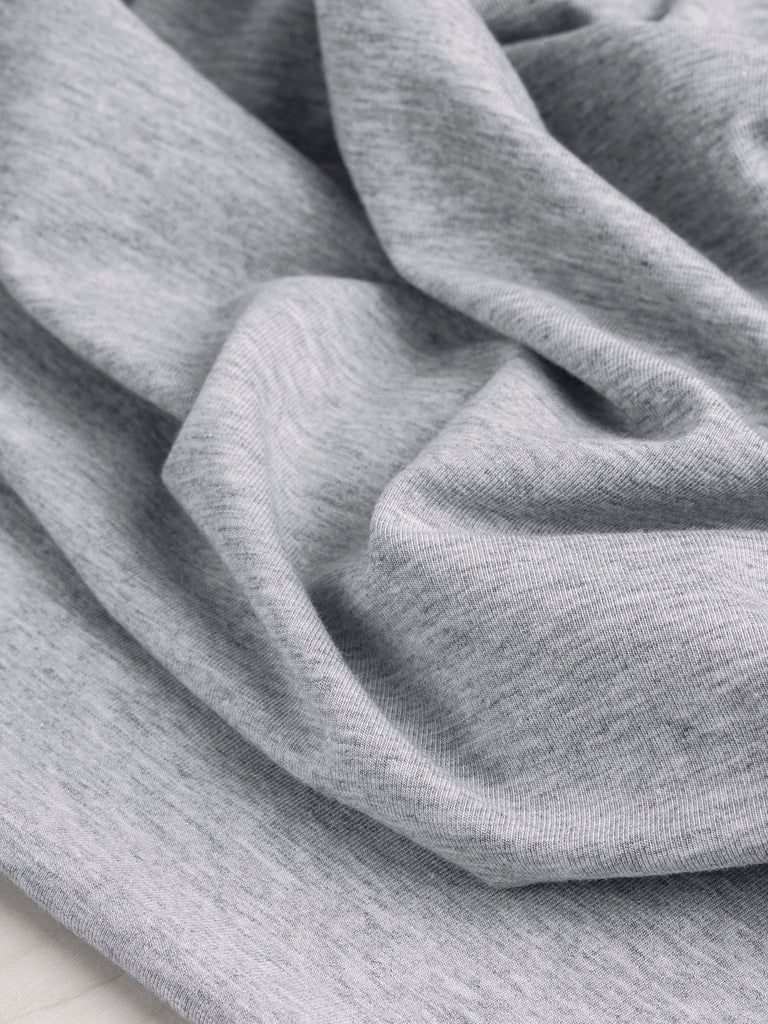 Tencel substantiel + tricot en jersey de coton biologique stretch - Gris chiné