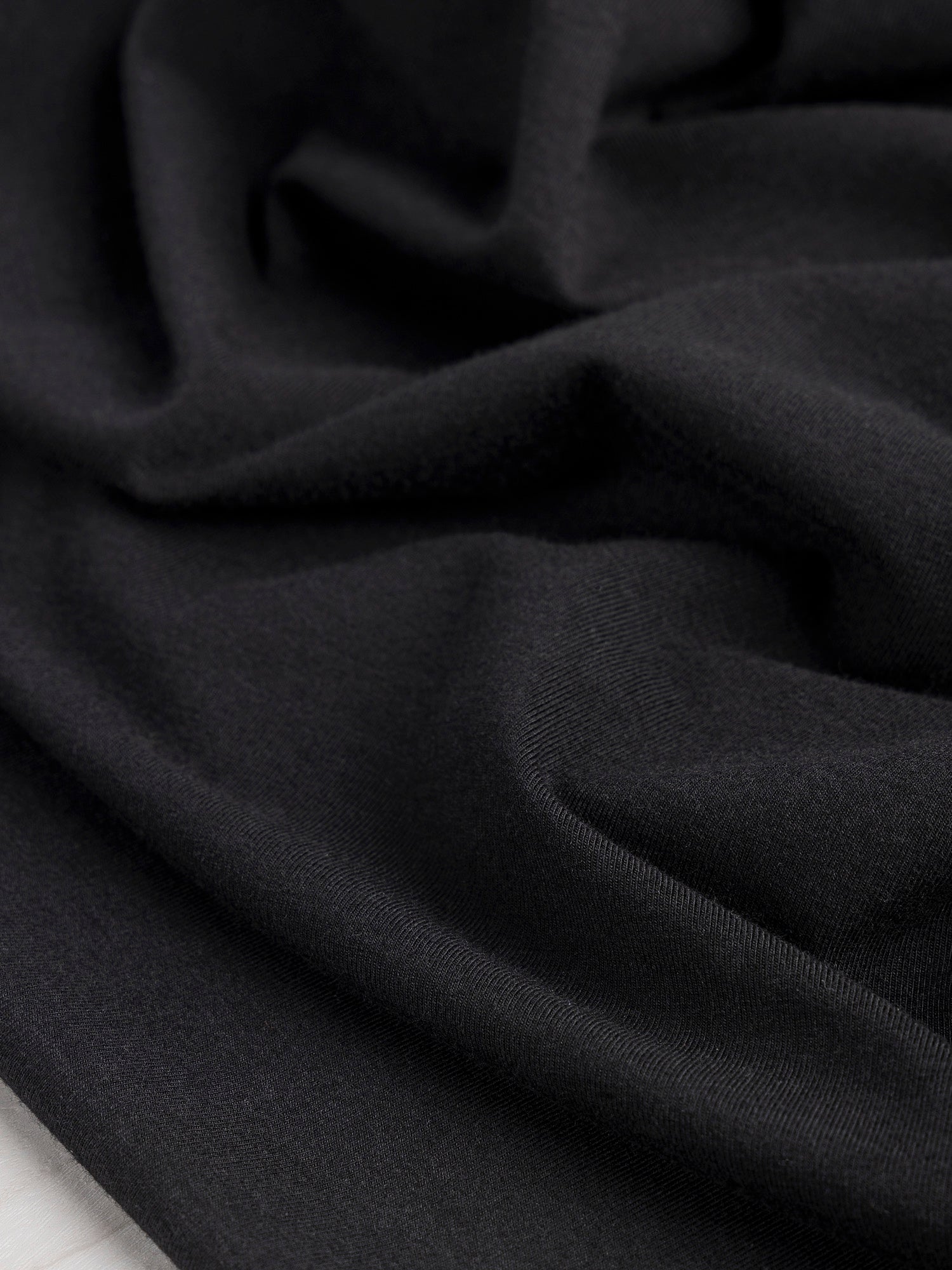 Substantial Tencel + Organic Cotton Stretch Jersey Knit - Black | Core Fabrics