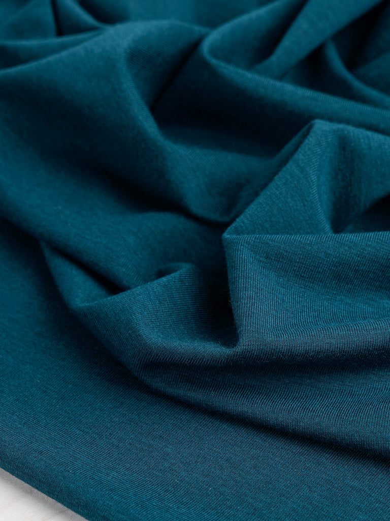 Tencel substantiel + tricot en jersey de coton biologique stretch - Sarcelle