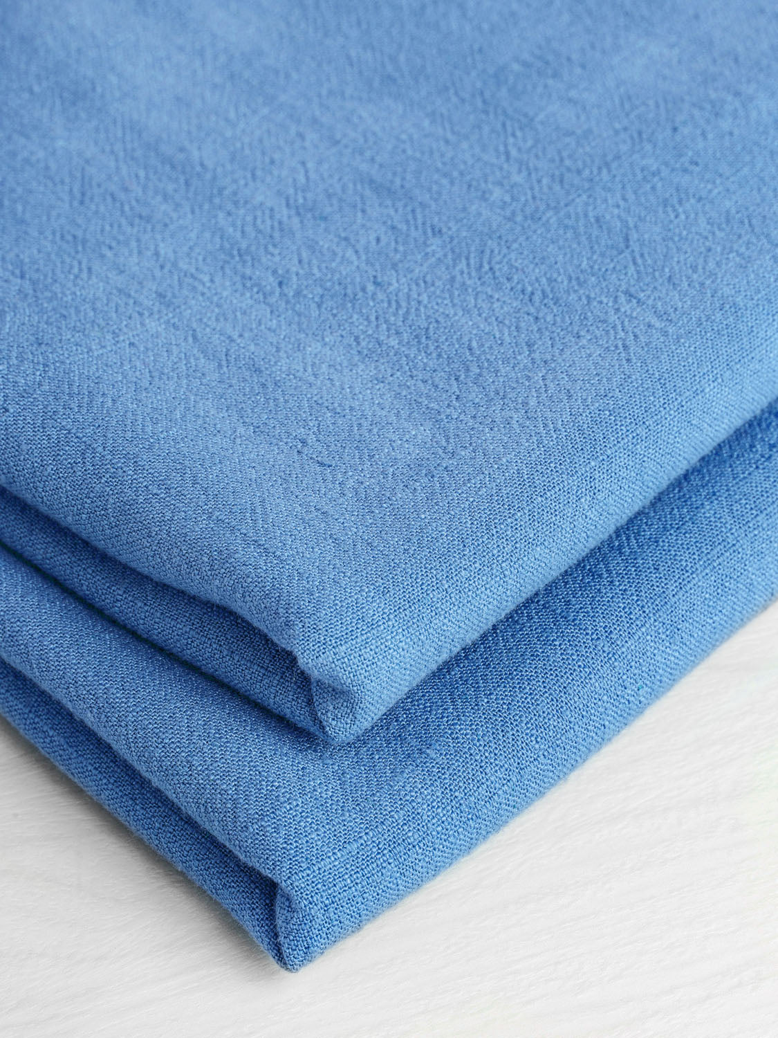 Chalk Blue Cotton Double Fleece Fabric